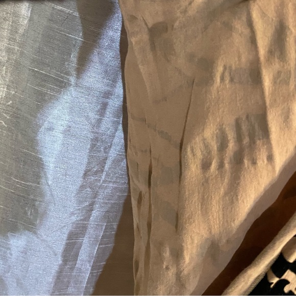 Leigh & Luca scarf, GUC, 42”x42” approx, jersey fabric w/flocked branches. - Picture 4 of 6